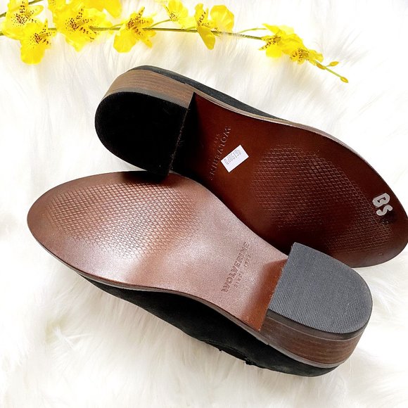 Wolverine Alice black leather ankle bootie boots - Picture 7 of 8